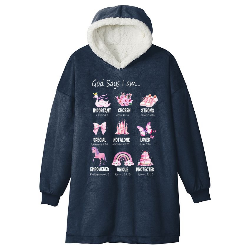 God Says I Am Princess Lovers Bible Christian Hooded Wearable Blanket