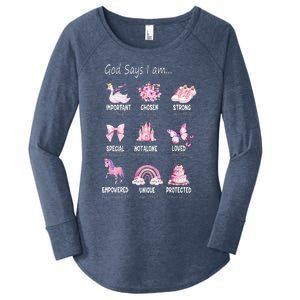 God Says I Am Princess Lovers Bible Christian Women's Perfect Tri Tunic Long Sleeve Shirt