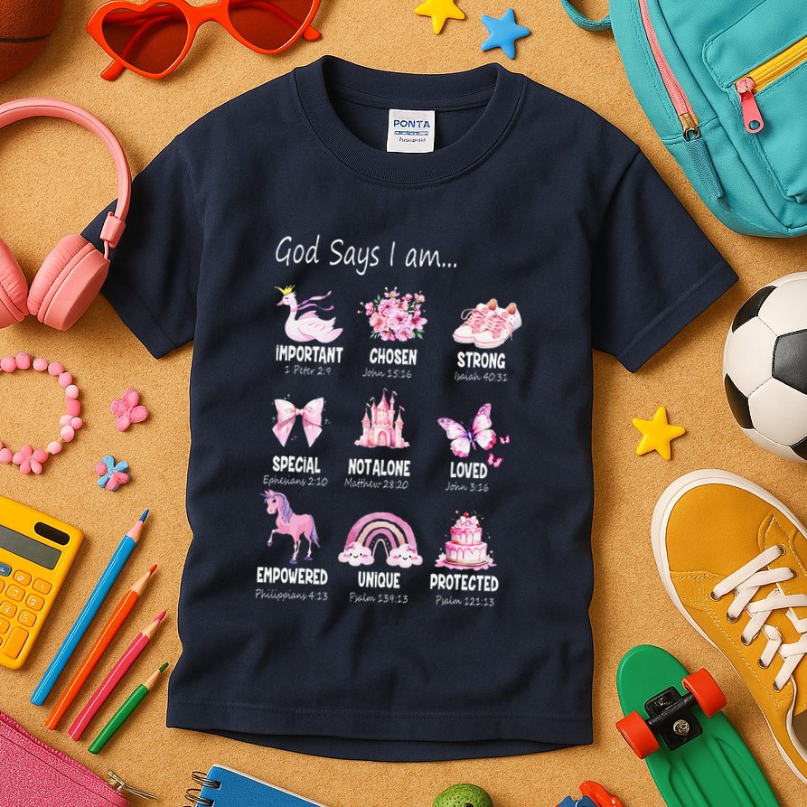 God Says I Am Princess Lovers Bible Christian Kids T-Shirt