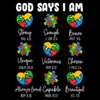 God Says I Am - Autism Awareness Christian Bible Verse 16 in Basic Backpack
