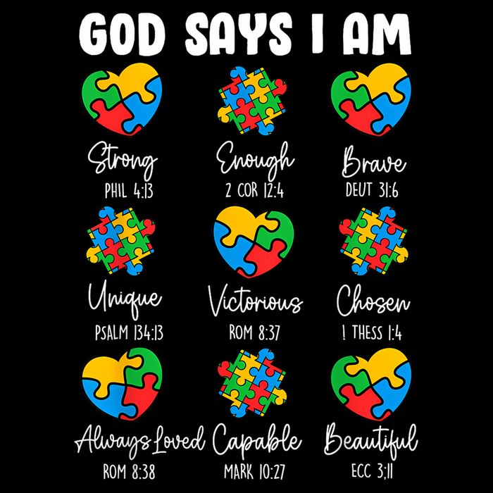 God Says I Am - Autism Awareness Christian Bible Verse 16 in Basic Backpack