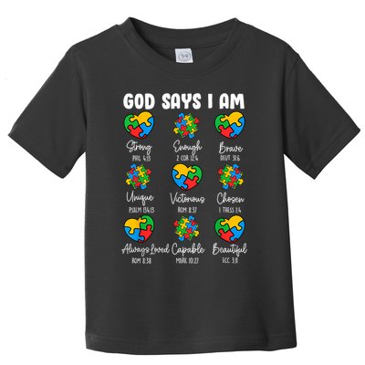 God Says I Am - Autism Awareness Christian Bible Verse Toddler T-Shirt