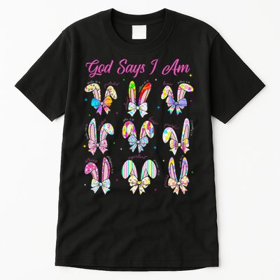 God Says I Am Easter Bunny Rabbit Easter Day Bible Verse Tall T-Shirt