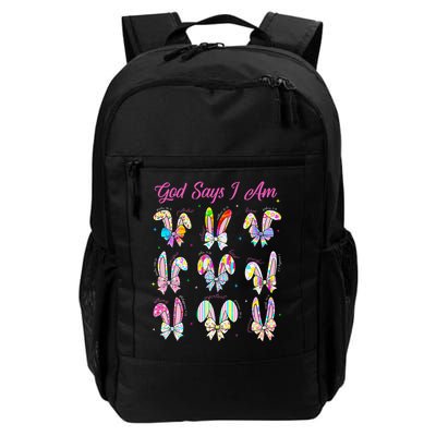 God Says I Am Easter Bunny Rabbit Easter Day Bible Verse Backpack