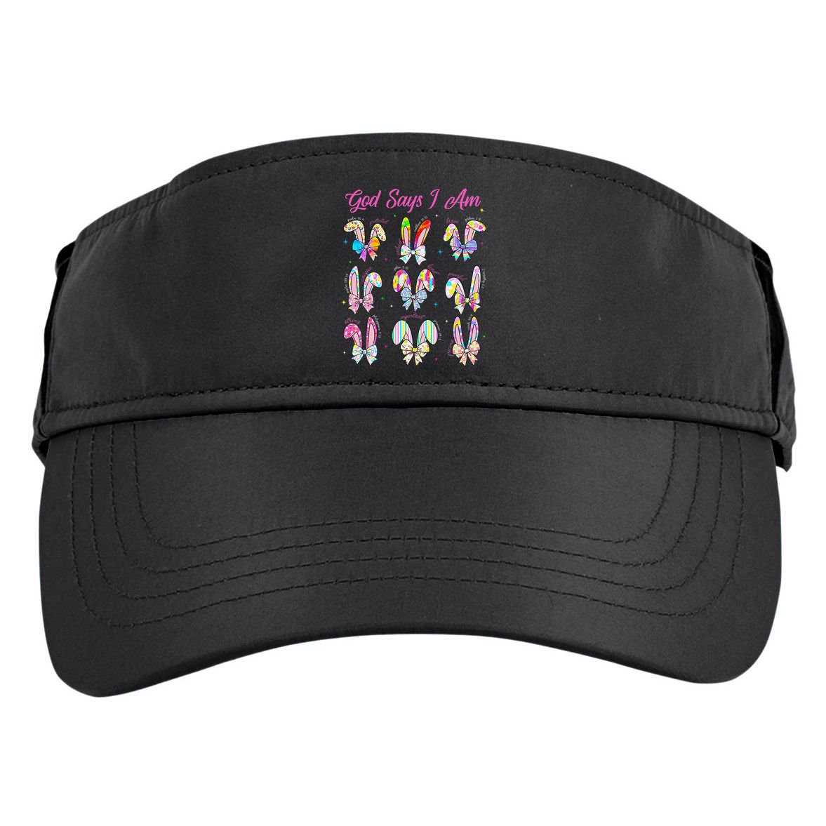 God Says I Am Easter Bunny Rabbit Easter Day Bible Verse Adult Drive Performance Visor