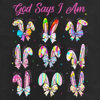 God Says I Am Easter Bunny Rabbit Easter Day Bible Verse Adult Drive Performance Visor