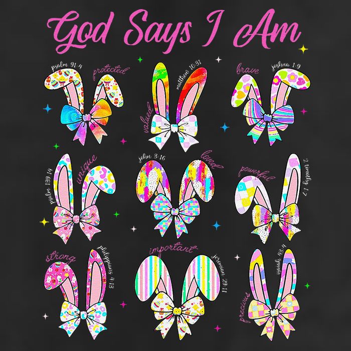 God Says I Am Easter Bunny Rabbit Easter Day Bible Verse Adult Drive Performance Visor