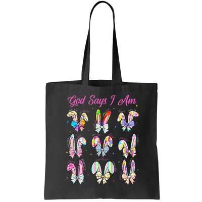 God Says I Am Easter Bunny Rabbit Easter Day Bible Verse Bag