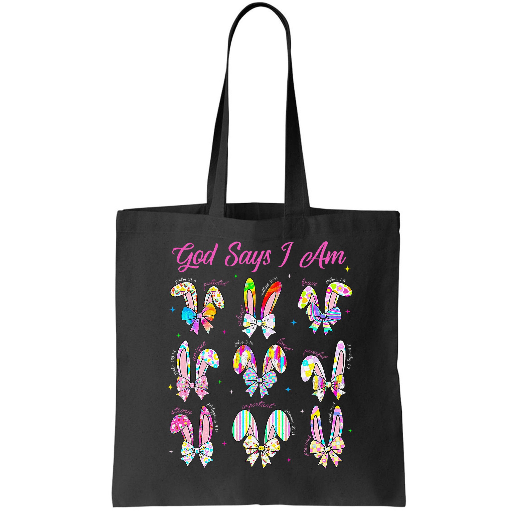 God Says I Am Easter Bunny Rabbit Easter Day Bible Verse Bag