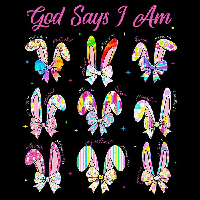 God Says I Am Easter Bunny Rabbit Easter Day Bible Verse Bag