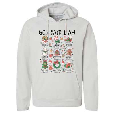 God Says I Am Cute Christmas Xmas Christian Performance Fleece Hoodie