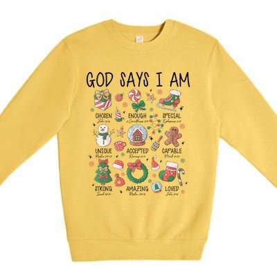 God Says I Am Cute Christmas Xmas Christian Premium Crewneck Sweatshirt