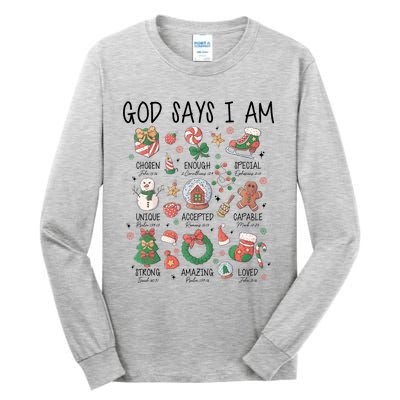 God Says I Am Cute Christmas Xmas Christian Tall Long Sleeve T-Shirt