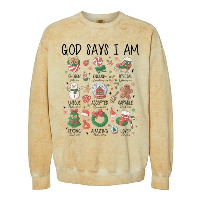 God Says I Am Cute Christmas Xmas Christian Colorblast Crewneck Sweatshirt