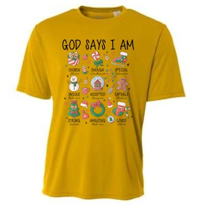 God Says I Am Cute Christmas Xmas Christian Cooling Performance Crew T-Shirt