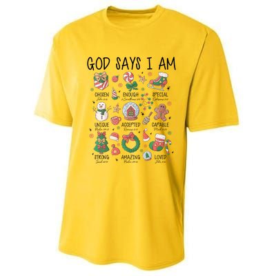 God Says I Am Cute Christmas Xmas Christian Performance Sprint T-Shirt