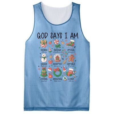 God Says I Am Cute Christmas Xmas Christian Mesh Reversible Basketball Jersey Tank