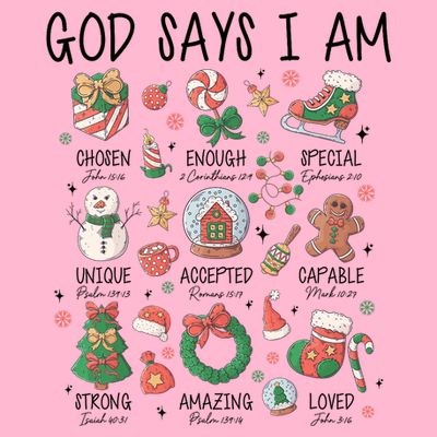 God Says I Am Cute Christmas Xmas Christian T-Shirt