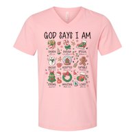 God Says I Am Cute Christmas Xmas Christian V-Neck T-Shirt