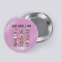 God Says I Am Cute Christmas Xmas Christian Button