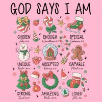 God Says I Am Cute Christmas Xmas Christian Button