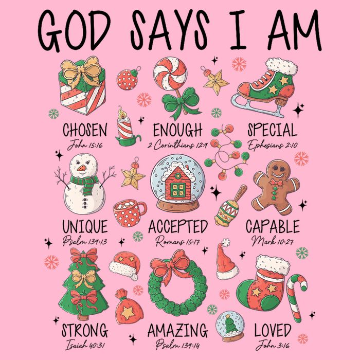 God Says I Am Cute Christmas Xmas Christian Button