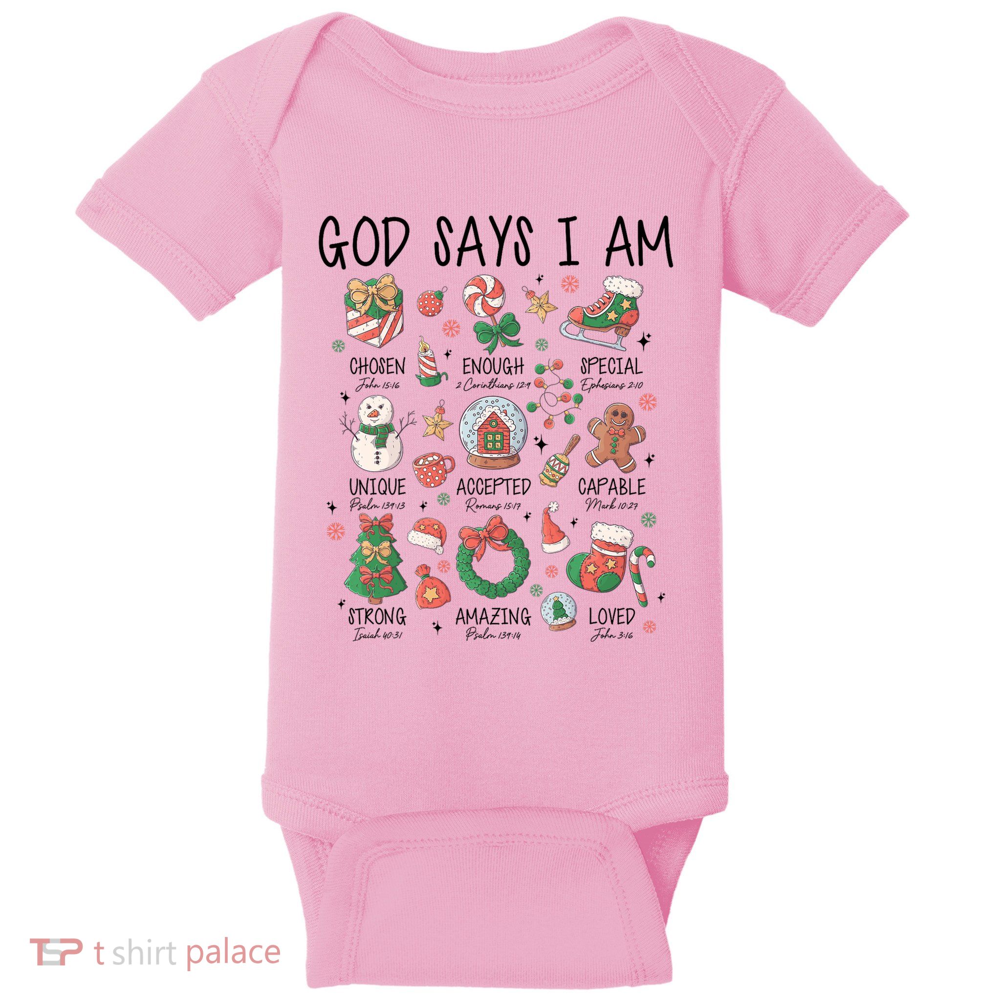 God Says I Am Cute Christmas Xmas Christian Baby Bodysuit