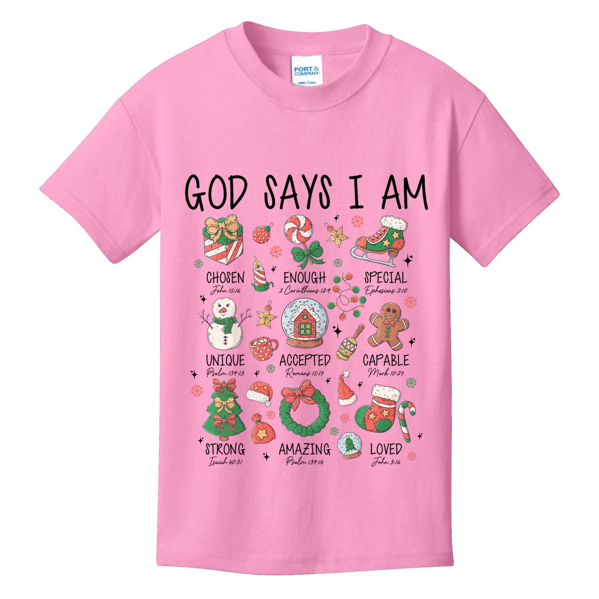 God Says I Am Cute Christmas Xmas Christian Kids T-Shirt