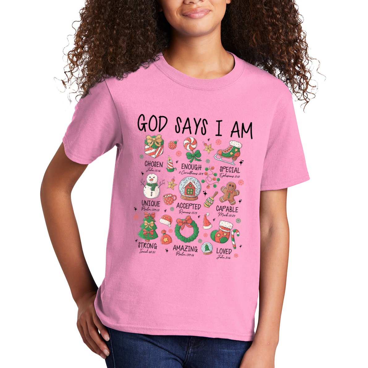 God Says I Am Cute Christmas Xmas Christian Kids T-Shirt