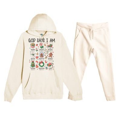 God Says I Am Cute Christmas Xmas Christian Premium Hooded Sweatsuit Set