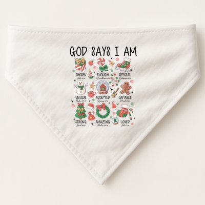 God Says I Am Cute Christmas Xmas Christian USA-Made Doggie Bandana