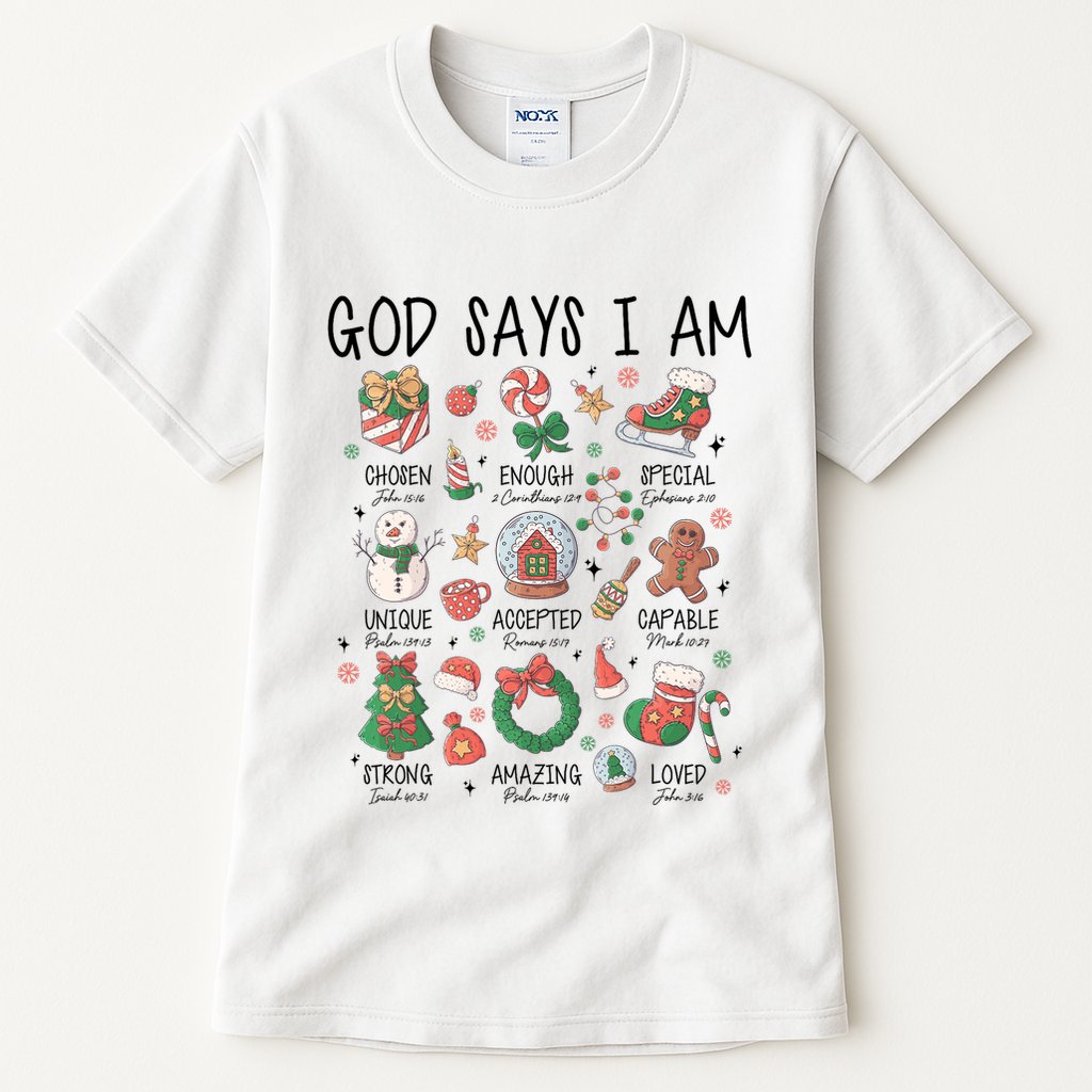 God Says I Am Cute Christmas Xmas Christian Tall T-Shirt