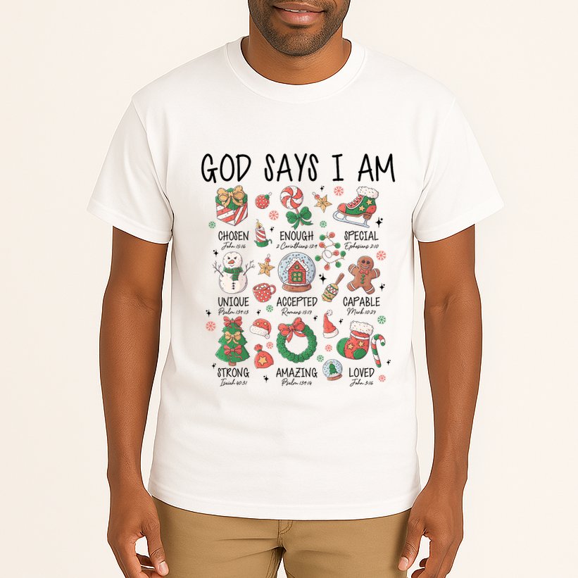 God Says I Am Cute Christmas Xmas Christian Tall T-Shirt