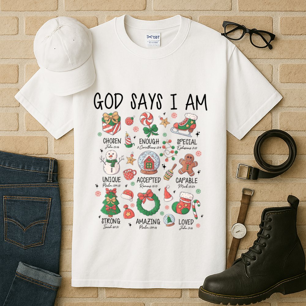 God Says I Am Cute Christmas Xmas Christian Tall T-Shirt