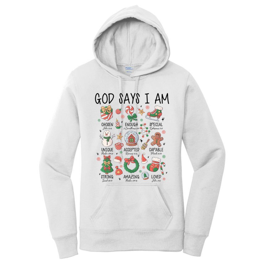 God Says I Am Cute Christmas Xmas Christian Women's Pullover Hoodie