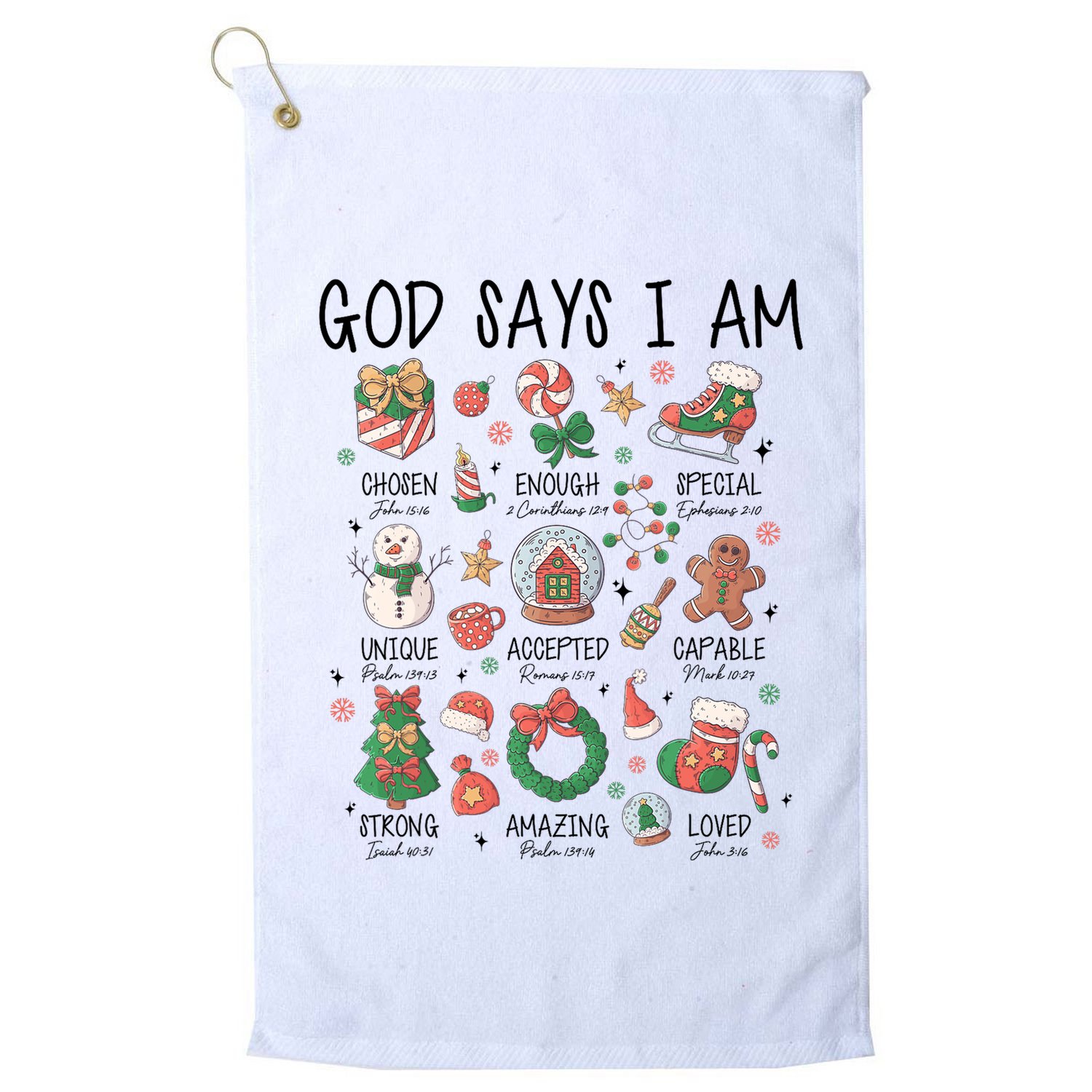 God Says I Am Cute Christmas Xmas Christian Golf Towel