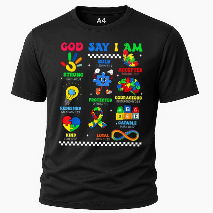 God Says I Am Be Kind Autism Awareness  Cooling Performance Crew T-Shirt