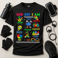 God Says I Am Be Kind Autism Awareness  Cooling Performance Crew T-Shirt