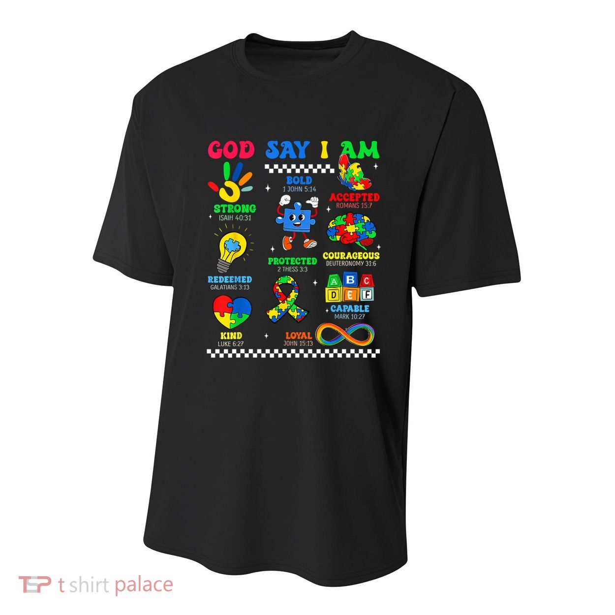 God Says I Am Be Kind Autism Awareness  Youth Performance Sprint T-Shirt