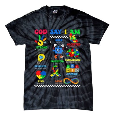 God Says I Am Be Kind Autism Awareness  Tie-Dye T-Shirt