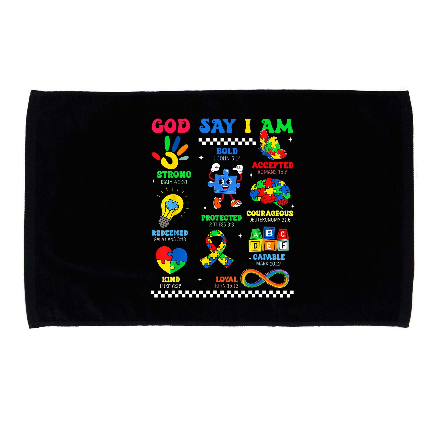 God Says I Am Be Kind Autism Awareness  Microfiber Hand Towel
