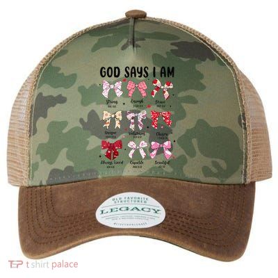 God Says I Am Coquette Bow Valentines Day Christian Women Legacy Tie Dye Trucker Hat
