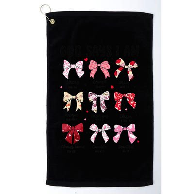God Says I Am Coquette Bow Valentines Day Christian Women Golf Towel