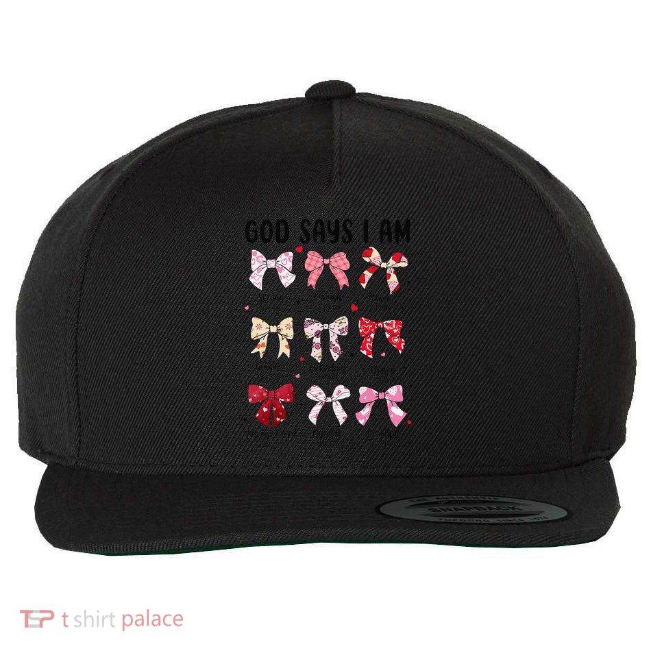 God Says I Am Coquette Bow Valentines Day Christian Women Wool Snapback Cap