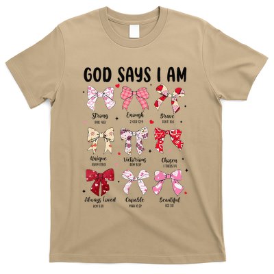 God Says I Am Coquette Bow Valentines Day Christian Women T-Shirt