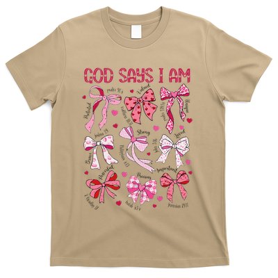God Says I Am Coquette Bow Valentines Day Christian Women T-Shirt