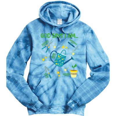 God Says I Am Gardening Lover Women Christian Tie Dye Hoodie