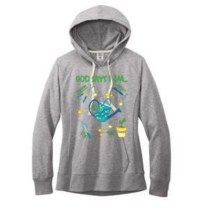 God Says I Am Gardening Lover Women Christian Women's Fleece Hoodie