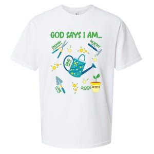 God Says I Am Gardening Lover Women Christian Sueded Cloud Jersey T-Shirt