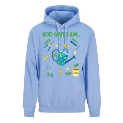 God Says I Am Gardening Lover Women Christian Unisex Surf Hoodie